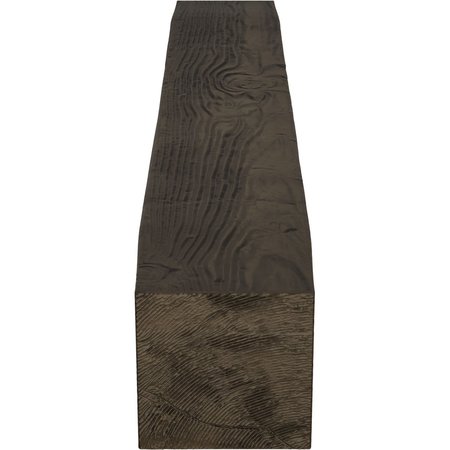 Ekena Millwork Sandblasted Faux Wood Fireplace Mantel, Premium Walnut, 6"H x 10"D x 84"W MANUSD06X10X84ZW